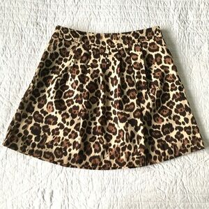 Women's Banana Republic Leopard Print Mini A-line Skirt Sz 4 - Brown, Tan
